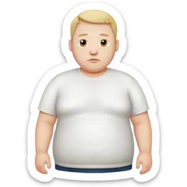 skinny fat man sticker