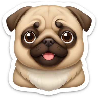 pug next to the words haha  sticker