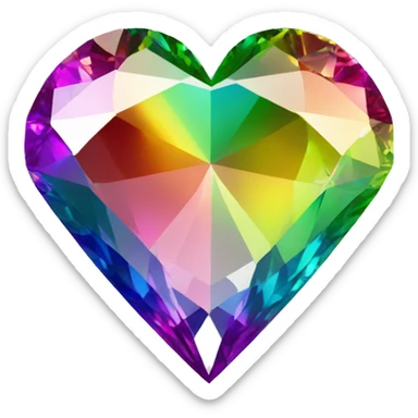 Heart shaped 56-carat rainbow diamond sticker