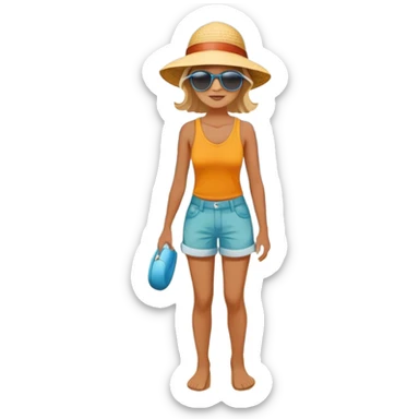 A person standing at the edge of the ocean, looking at the vast waves in front of them. The waves are playful and inviting (fun & play), the deep water is calm and powerful (relationships & meaning), and the beach walk is peaceful, with footprints marking the sand (being present & savoring life).  sticker