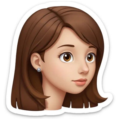 Girl with big Nose, side view sticker