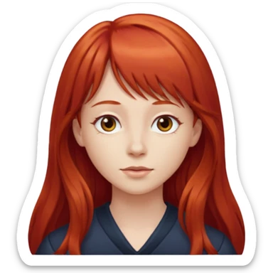 Franja cabelo ruivo comprido sticker