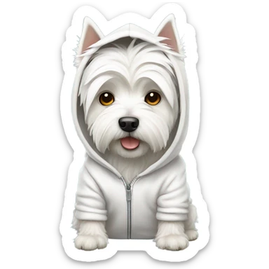 west highland white terrier with hoodie sticker