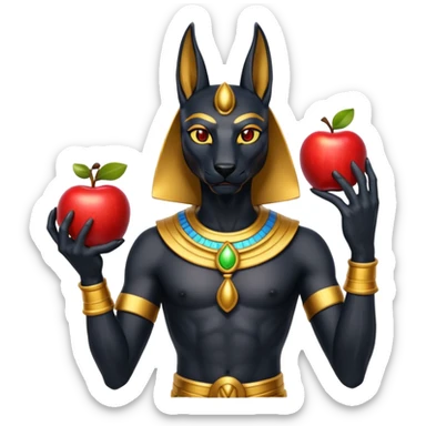 anubis god with an apple sticker