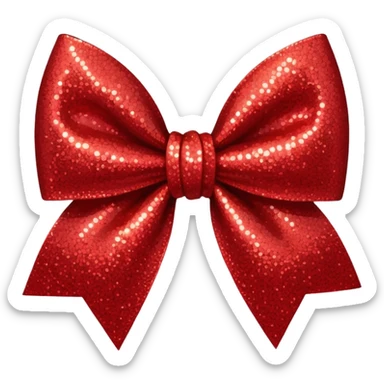 red glitter bow sticker