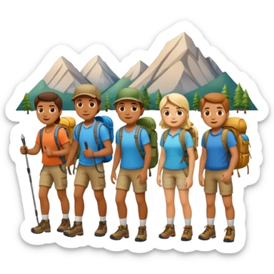 people wearing backpack to camping sticker