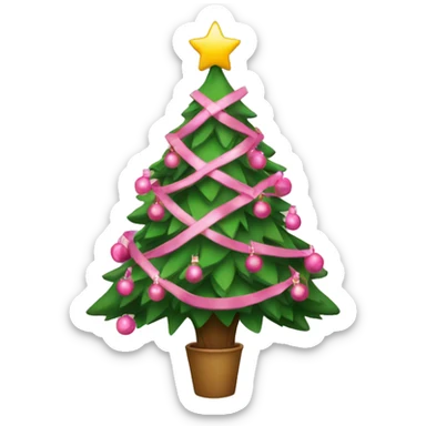 Christmas tree with pink decorations  sticker