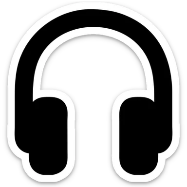 solid filled headphones icon sticker