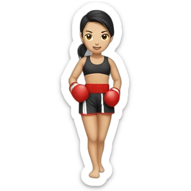 muay thai female sticker