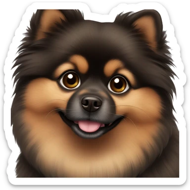 Brown black Pomeranian sticker