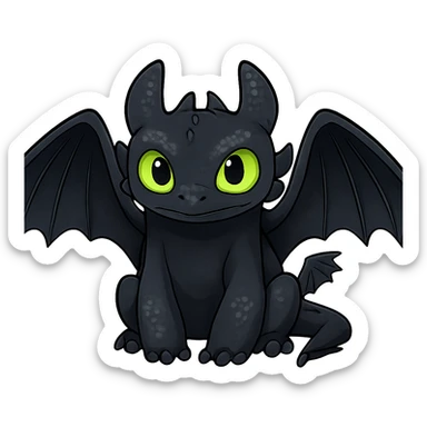 Extract the black dragon in the center as a separate image with a transparent background, preserving details and clarity. sticker