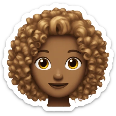 My best friend curly light brown hair  sticker