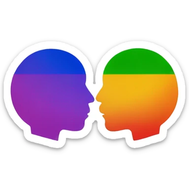 Gay flag with two men kissing pretty sticker