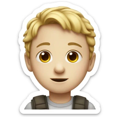 a white child with a big nose sticker