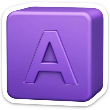 purple letter a sticker