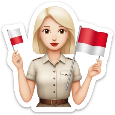 woman with polish flag sticker