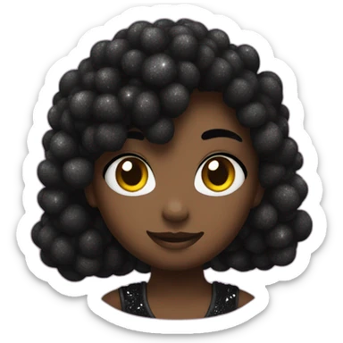 black heart sparkle sticker