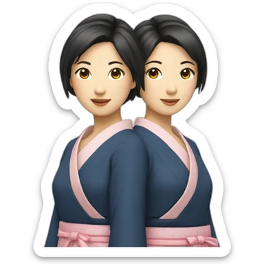 japanese-woman-twins sticker