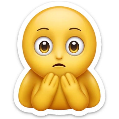 Pleading cute yellow round emoji sticker