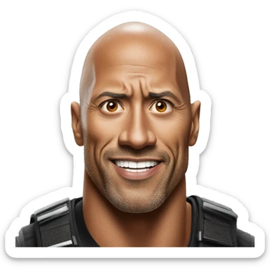 the rock johnson looking weird sticker