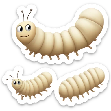 A caterpillar turning into a cocoon that turns into a butterfly - beige  sticker