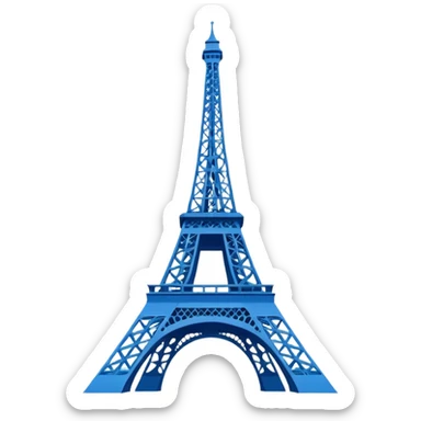 create a blue emoji of tour eiffel. 2D style sticker