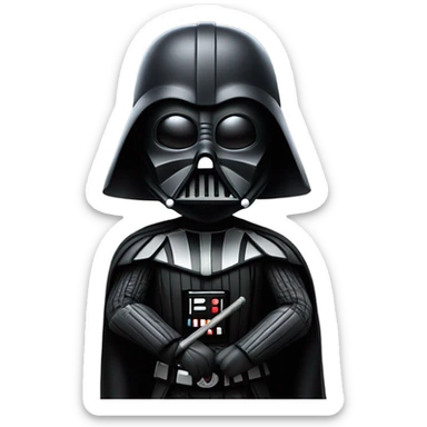 Realistic Darth Vader with a bo staff and a menacing look  sticker
