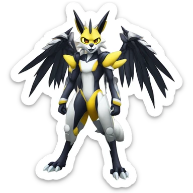 Cool Edgy Metabee Renamon Zeraora Full body sticker