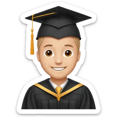graduation man sticker