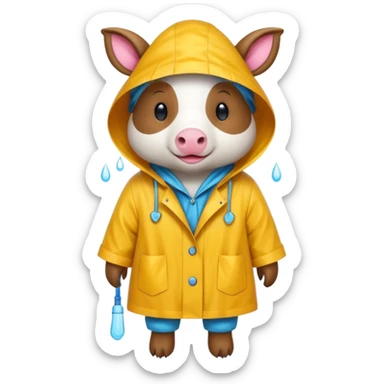 Raincoat Farm Animal sticker
