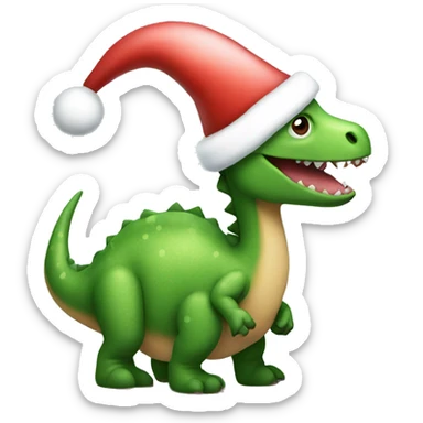 Christmas dinosaur sticker