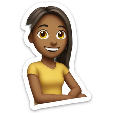 smiling girl in car interior sticker