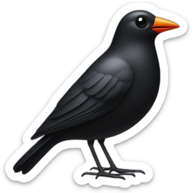 eames black bird sticker