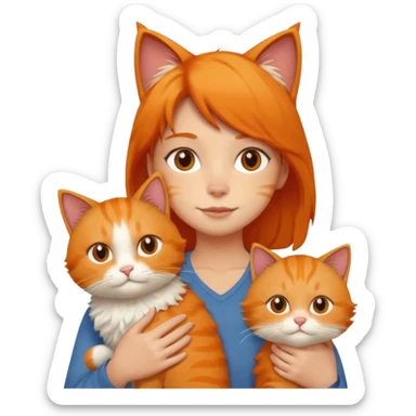 person with cat on their shoulder sticker