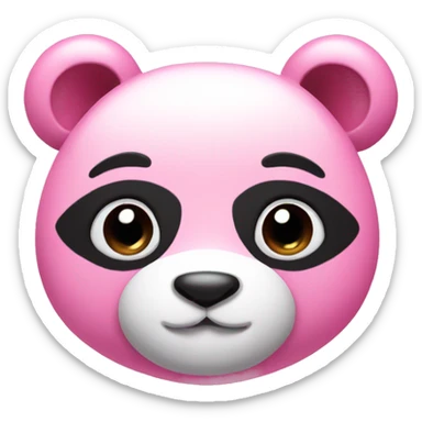 Pink panda cute with pink hearts  sticker