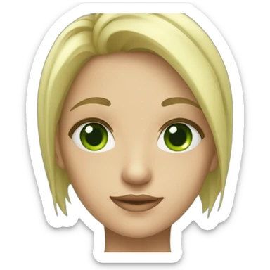 A handsome girl with green eyes sticker