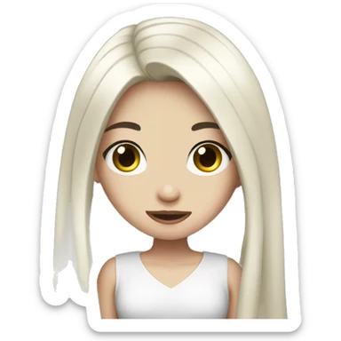 Pale girl with long black hair inlove sticker