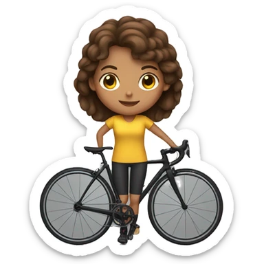 a brown hair girl on her gravel bike sticker