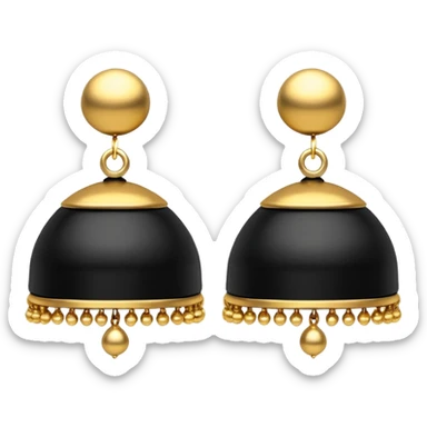 A small beautiful jhumka pair in golden black color with very  no stones design... Liie in the image.., sticker