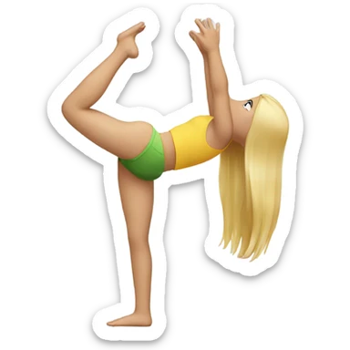 A blond girl who is doing a handstand sticker