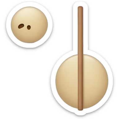 2 beige circle and a long beige stick beetween  sticker