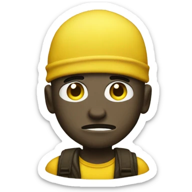 Robber emoji yellow skin and money bag 💰 sticker