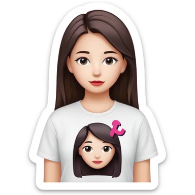 Girl with tiktok logo sticker