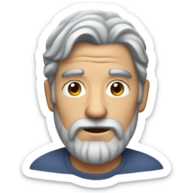 A man named Gary who has long gray hair, a beard, and wrinkles  sticker