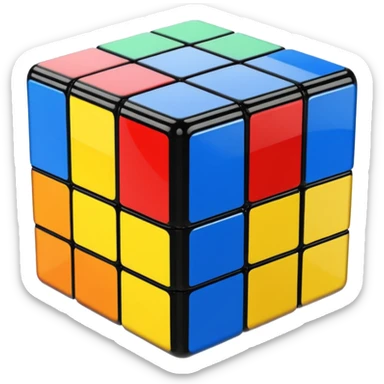 Transparent glass Rubix cube sticker