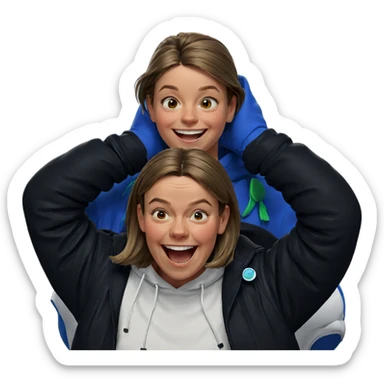 smiling duo with playful vibes sticker