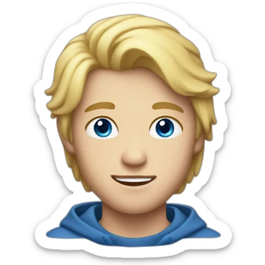 young man with blue eyes and blond hair sticker