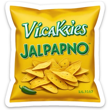 Mrs. Vickies bag of jalapeño chips sticker