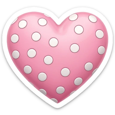 pink heart with white dots sticker