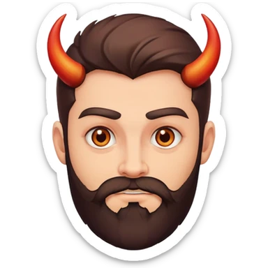 Brown eyes gay Satan with beard sticker